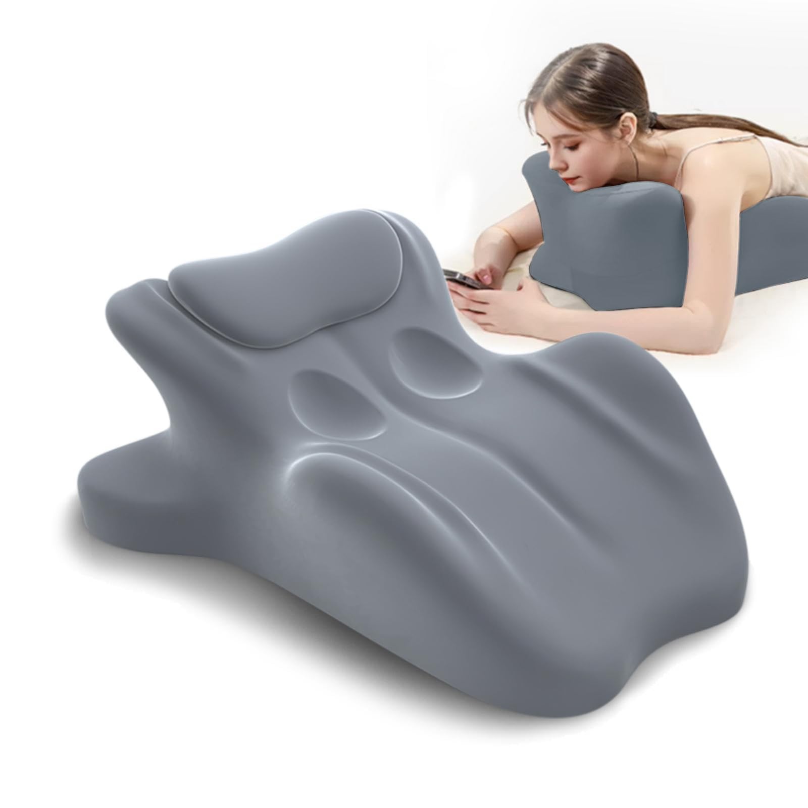 HOMEPAC Ergonomic Memory Foam Wedge Pillow, 27° Angled Support X-Large, Grey gallery