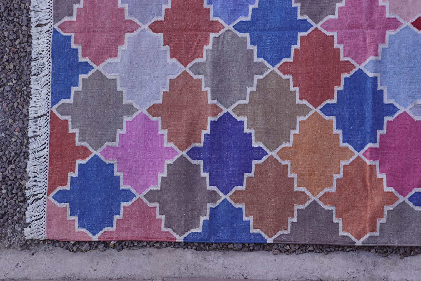 Rugmoda Cotton Multicolor Geometric 4x6 ft Boho Handmade Living Room Area Rug gallery