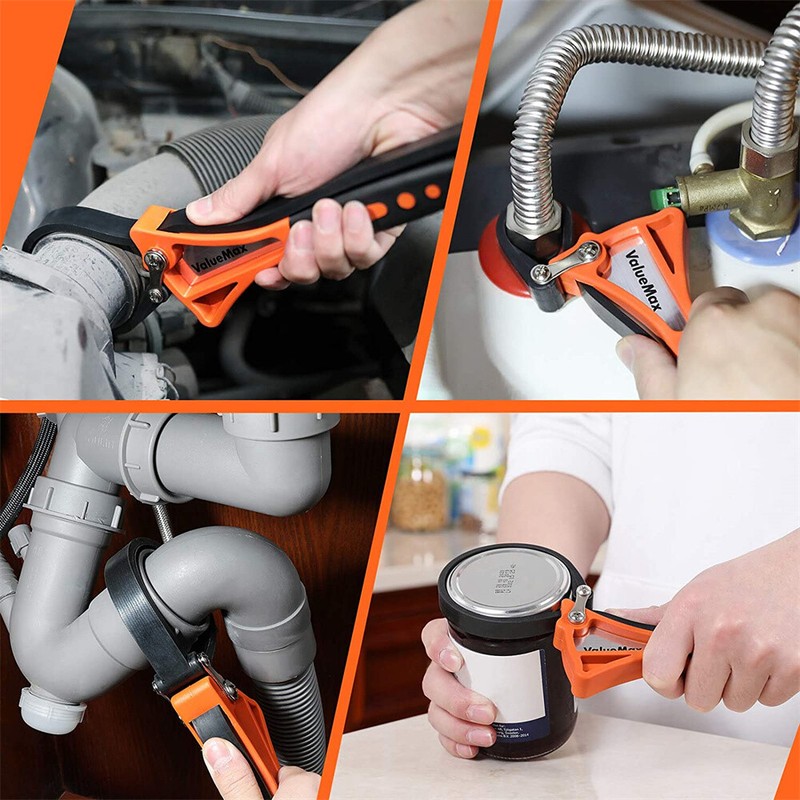 ValueMax 2 Pcs Rubber Strap Wrench Set Adjustable Strap,Comfort Nylon TPR Handle gallery
