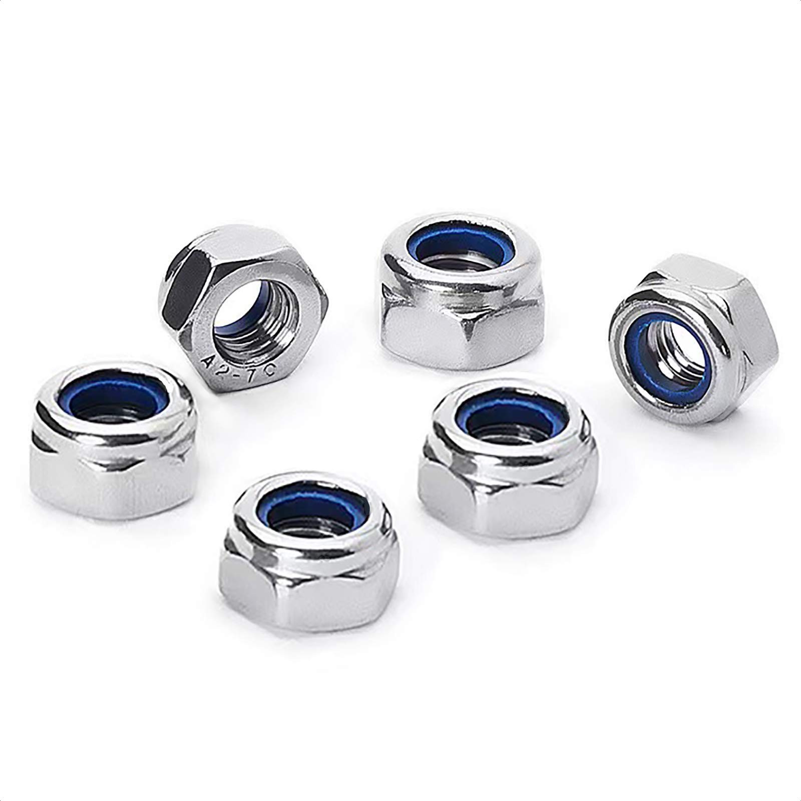 M12x1.25 mm Self-Locking Nylon Insert Hex Lock Nuts, Pack of 6 gallery