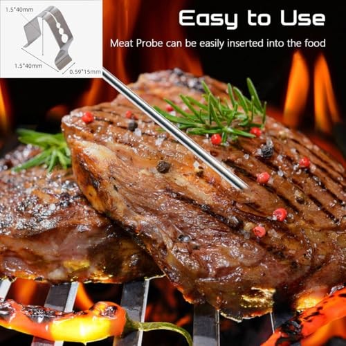 TM08 2 Pack Temperature Meat Probe Replacement TP04, TP06, TP06S, Black+Orange gallery