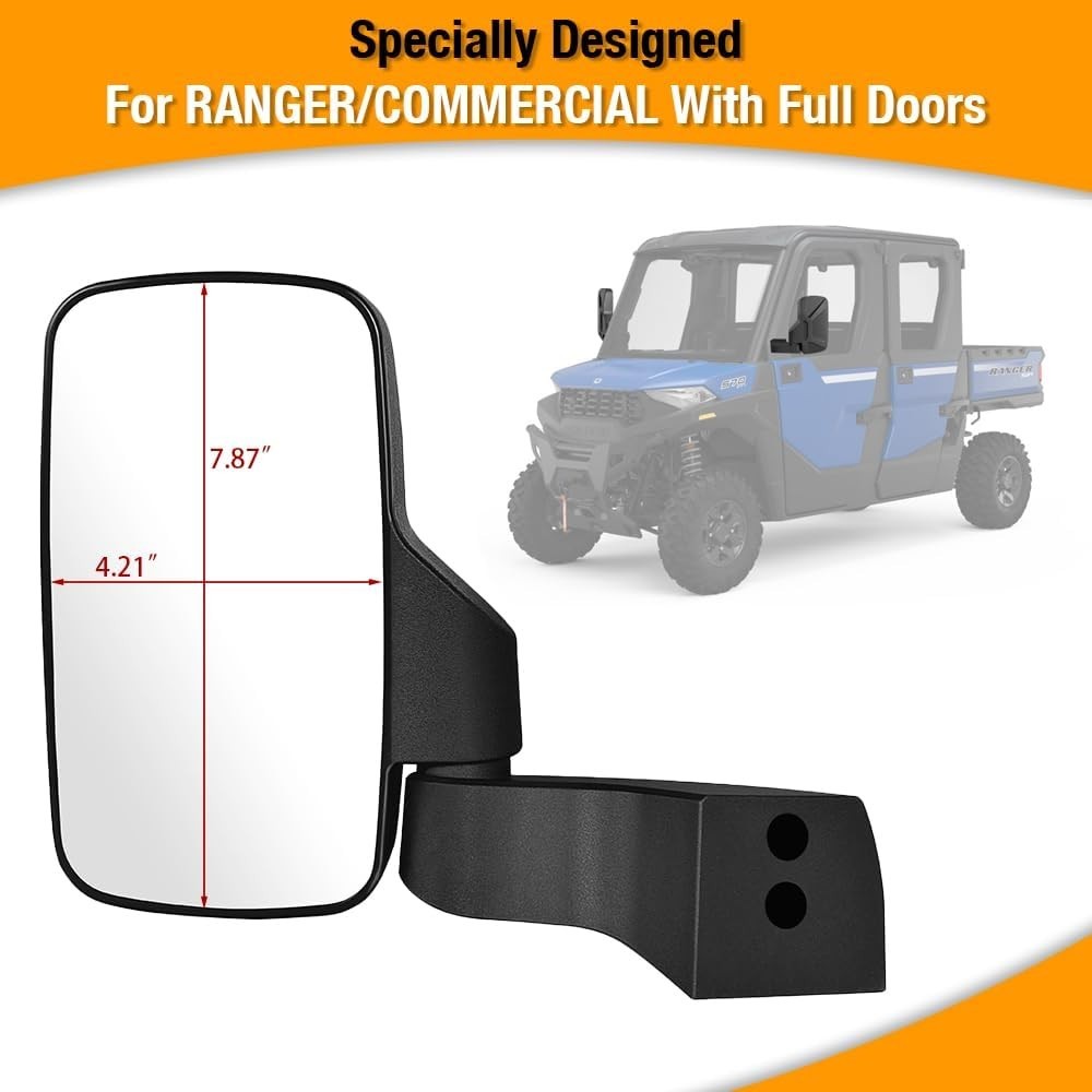 Polaris Ranger Mirrors Door Mounted, Ranger Northstar Side View Mirrors Compatib gallery