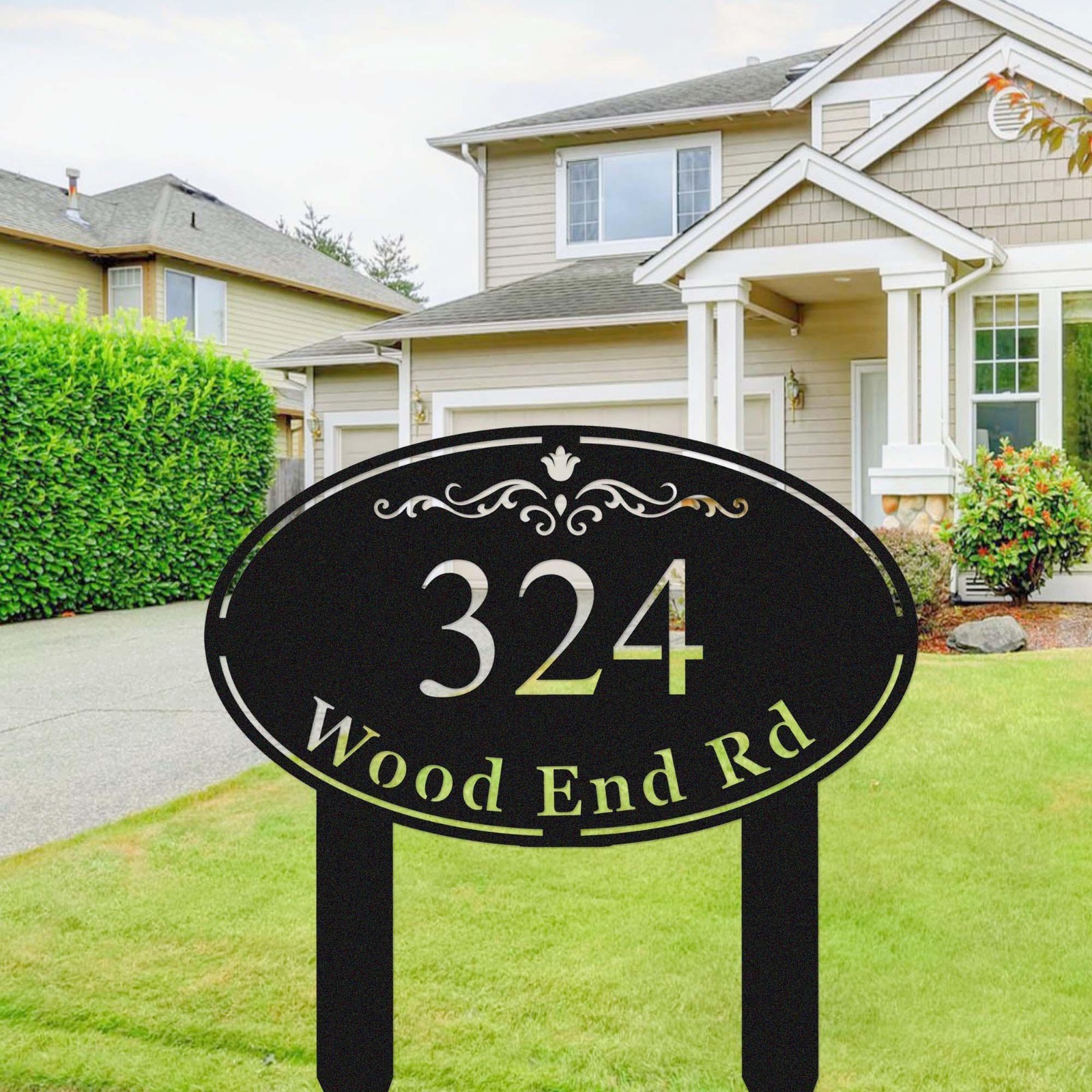 Custom Metal Address Sign, Personalized Yard Number Plaque gallery
