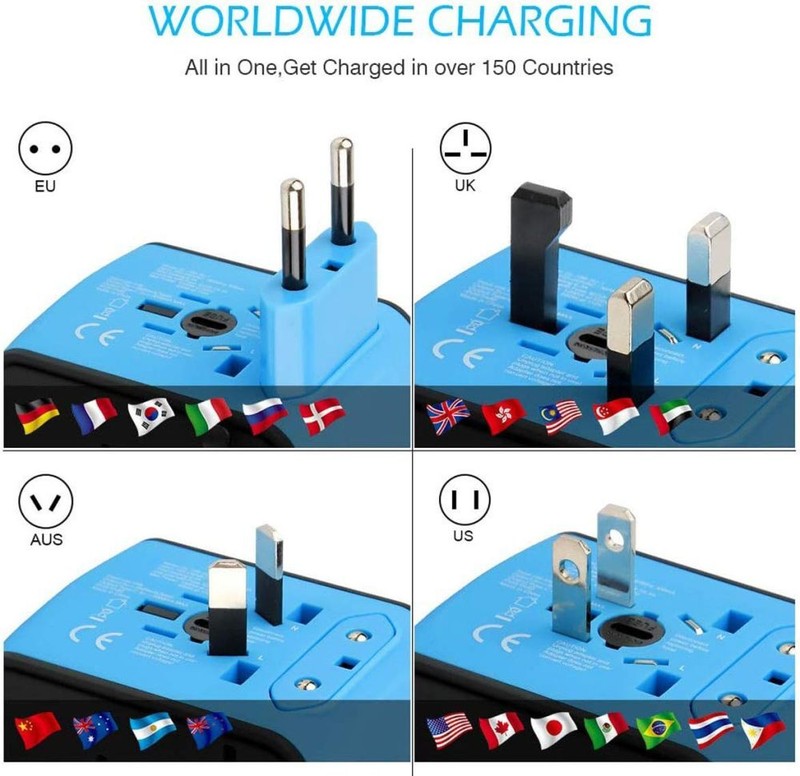 Universal Travel Adapter 150+ Countries w/ 4 USB Ports (3A+Type C) - FCC CE ROHS gallery