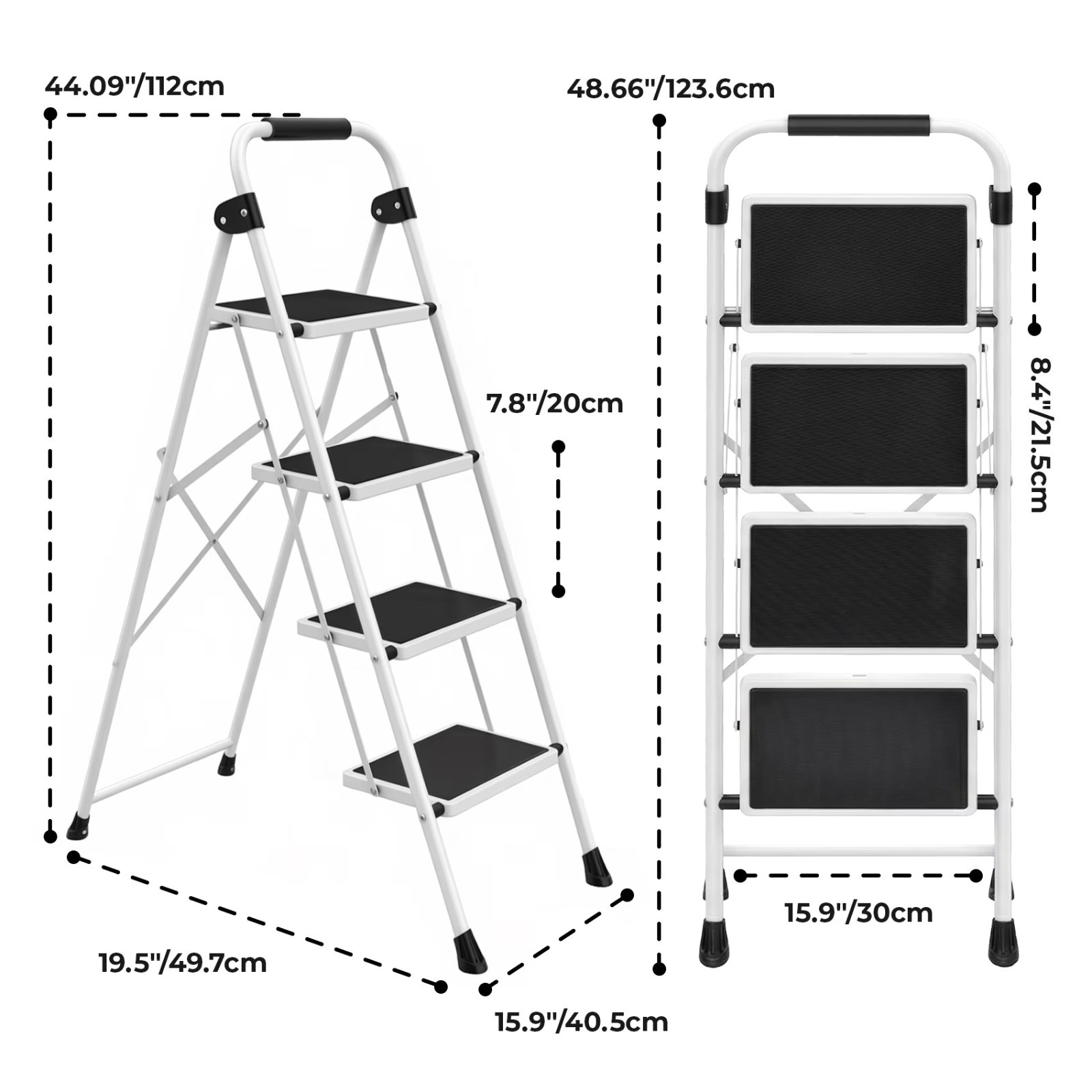 Alvantor Step Ladder,Ultra-Thin Folding Step Stools 330 lbs Capacity, 2-Inch Thi gallery