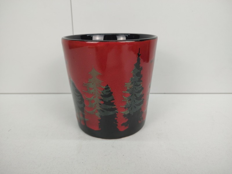 Mossy Oak Red Black Forest Wolf Ceramic Coffee Mug Cup Hunting Cabin Decor gallery