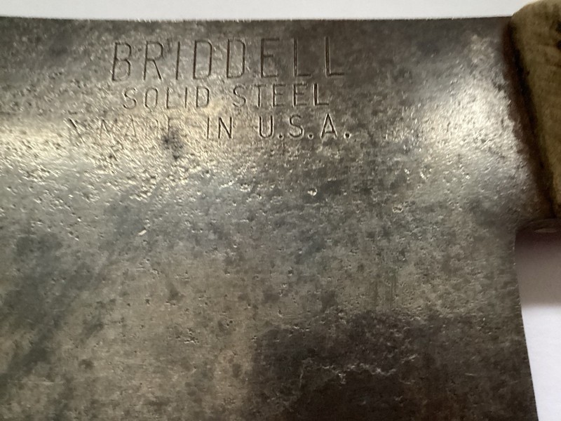 BRIDDELL Cleaver_Made in USA_Solid Steel_2lbs 10oz_14 in Long_4 5/8 Wide Blade gallery