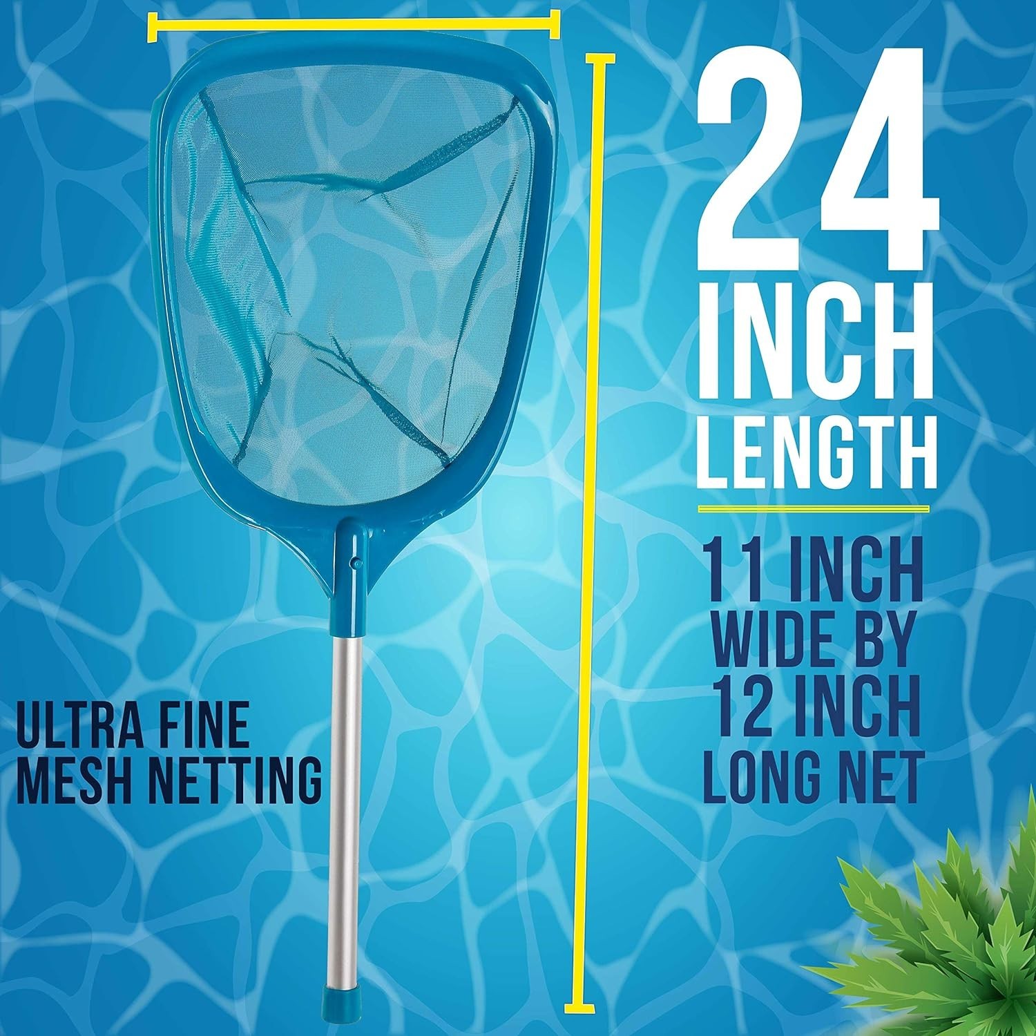 Professional Spa, Hot Tub, Pool Hand Leaf Skimmer Net with 12" Aluminum Pole - D gallery