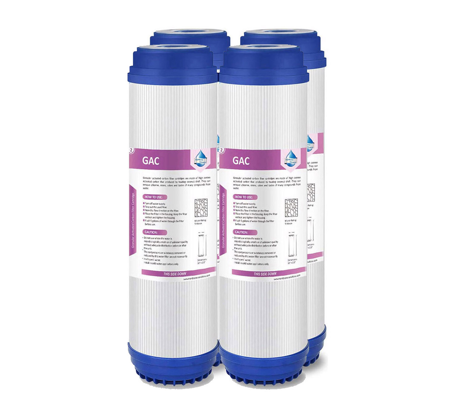 1-4Pack 5μm 10x2.5" Granular Activated Carbon GAC Water Filter Cartridge Replace gallery