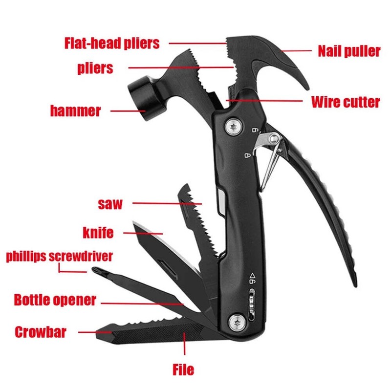 Multi-functional claw hammer, multi-purpose mini hammer, outdoor camping and mou gallery