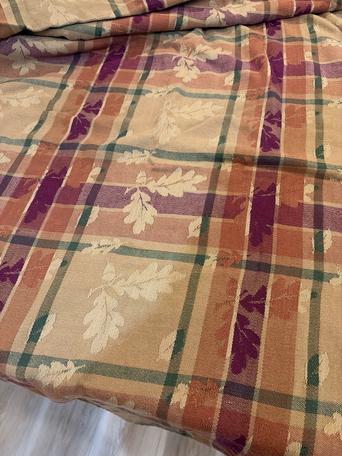 Rustic Leaf Pattern Tablecloth Autumn Fall 94 X 55 Inches Dining Decor Textile gallery