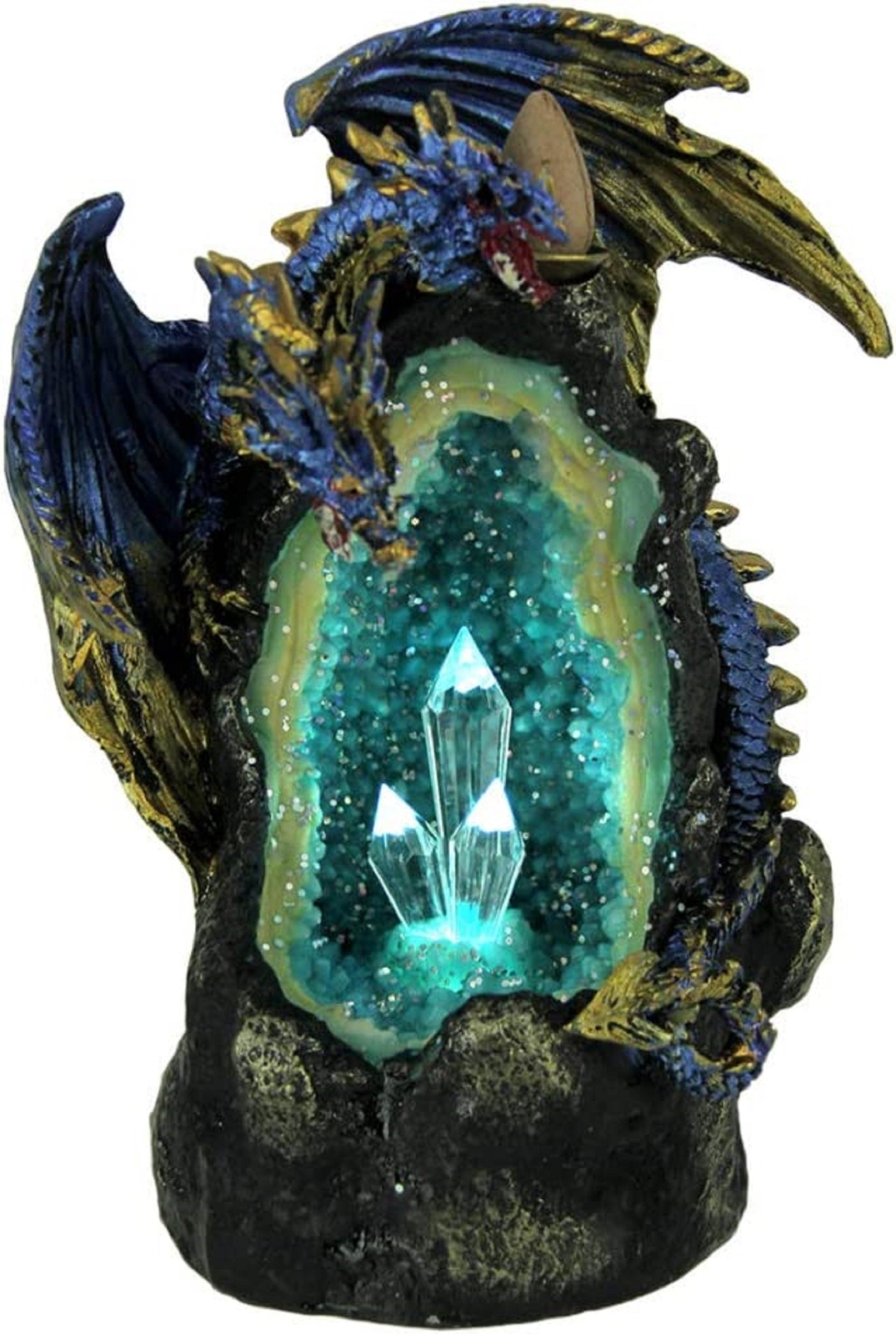 Dragon Backflow Incense Burner w/ LED - Polyresin / 6" gallery