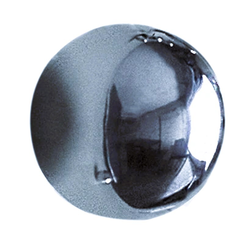 Hematite Silver Blue Sphere Floating Ball Wall Sculpture 3 in Round Metal Shiny