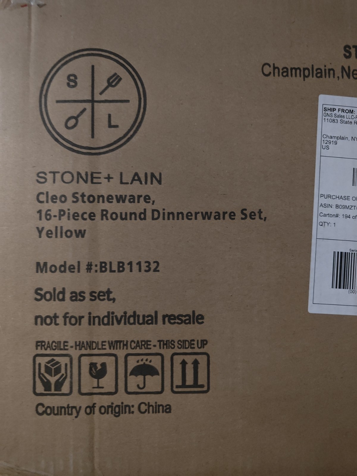Stone lain Cleo Stoneware Dinnerware Set, 16-Piece Service for 4, Yellow gallery