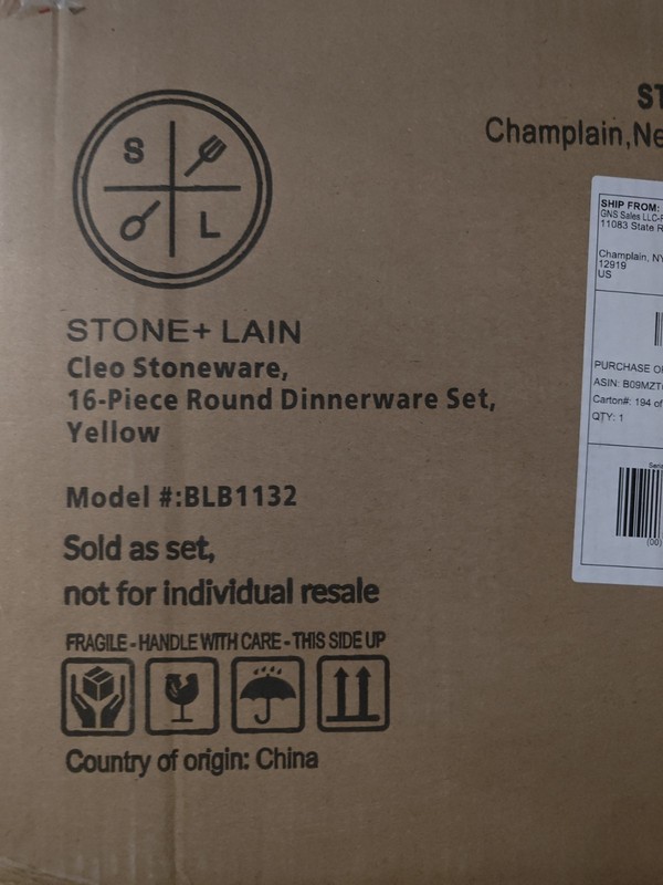 Stone lain Cleo Stoneware Dinnerware Set, 16-Piece Service for 4, Yellow gallery