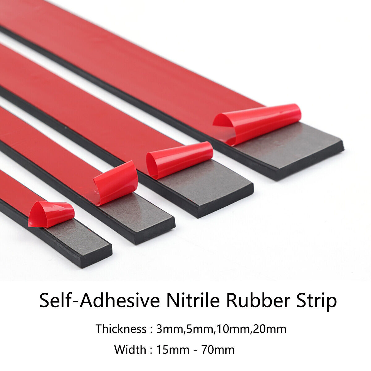 Nitrile Rubber Strip - Adhesive Backed Roll - Various Widths, Thickness&Lengths gallery