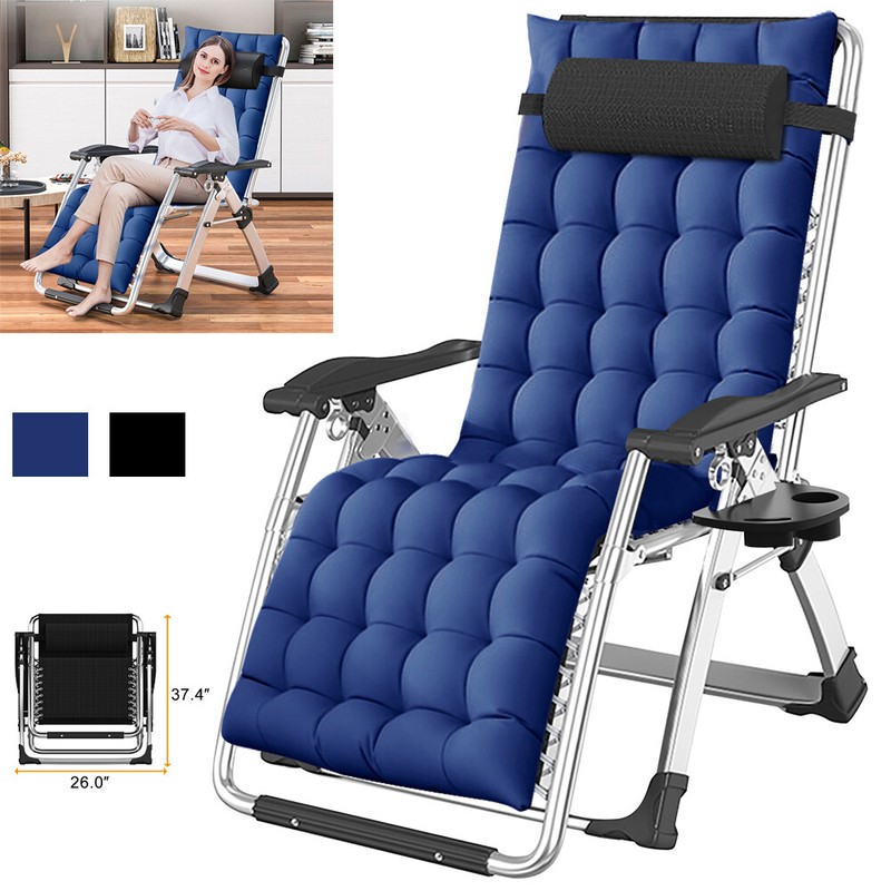 Begonia.K Foldable Zero Gravity Lounge Chair Ergonomic Recliner w/Removeable Pad gallery