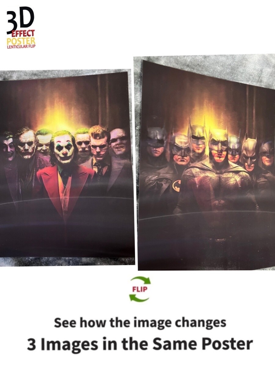DC- Joker,Batman-Poster 3D Lenticular Flip Effect,2 Images In One gallery