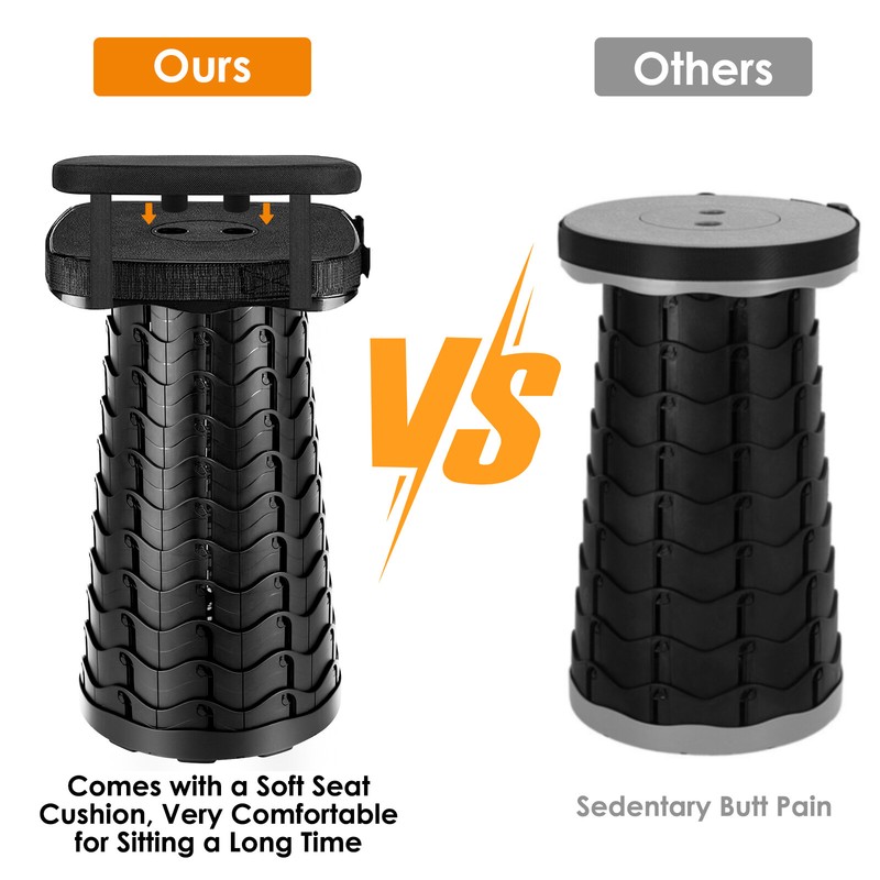 Portable Telescopic Stool Retractable Foldable Camping Hiking Travel Chair Seat gallery