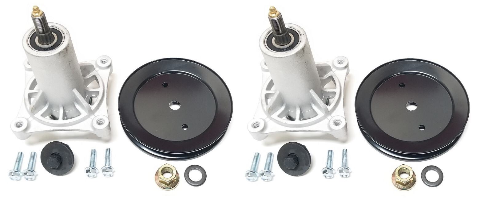 2 Complete Improved Spindles Includes Pulleys/Blade Bolts, Mounting Hardware gallery