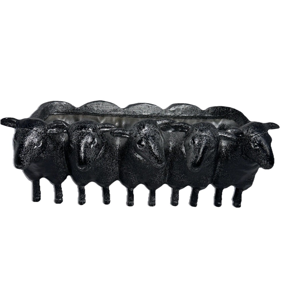 Creative Co-Op Sheep Planter with Distressed Iron Finish Flowers Farmhouses