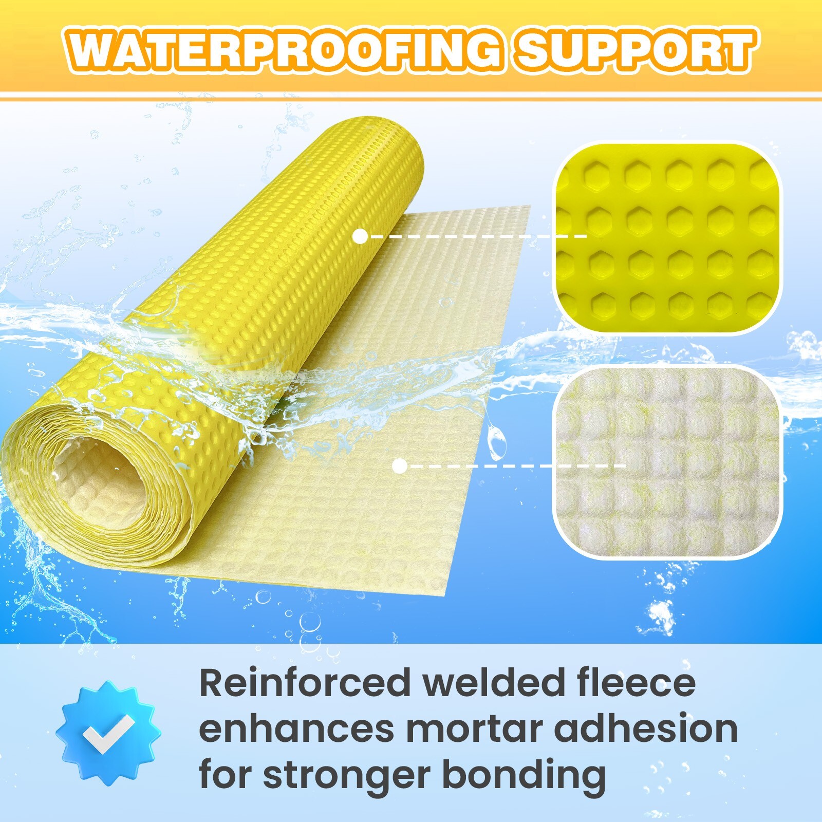 1/8" Uncoupling Membrane - Waterproof Tile Underlayment--30% Off - Limited! gallery