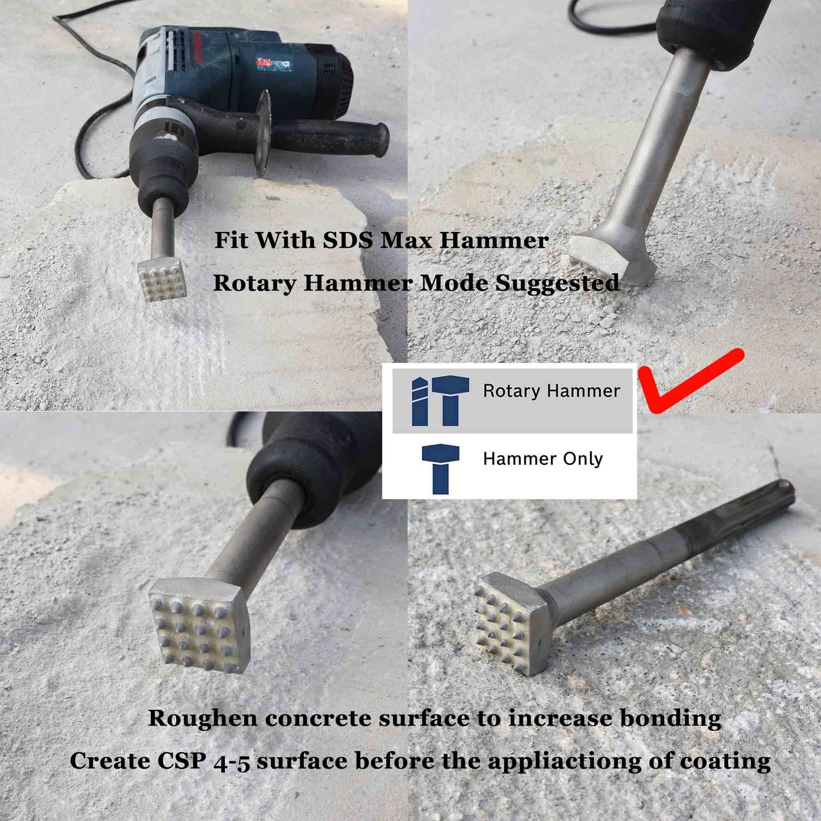 1 PCS 81/4 Inch SDS Max 16 Pins Concrete Bushing 11/4 Inch Square Head gallery