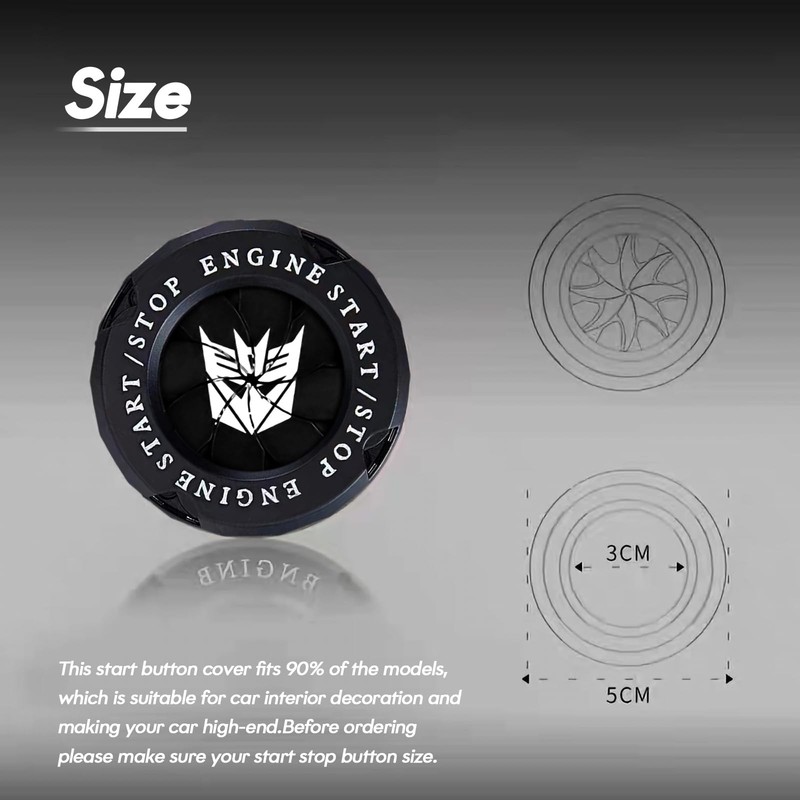 Universal Push Start Button Cover for Cars and Motorcycles Interior Accessory gallery