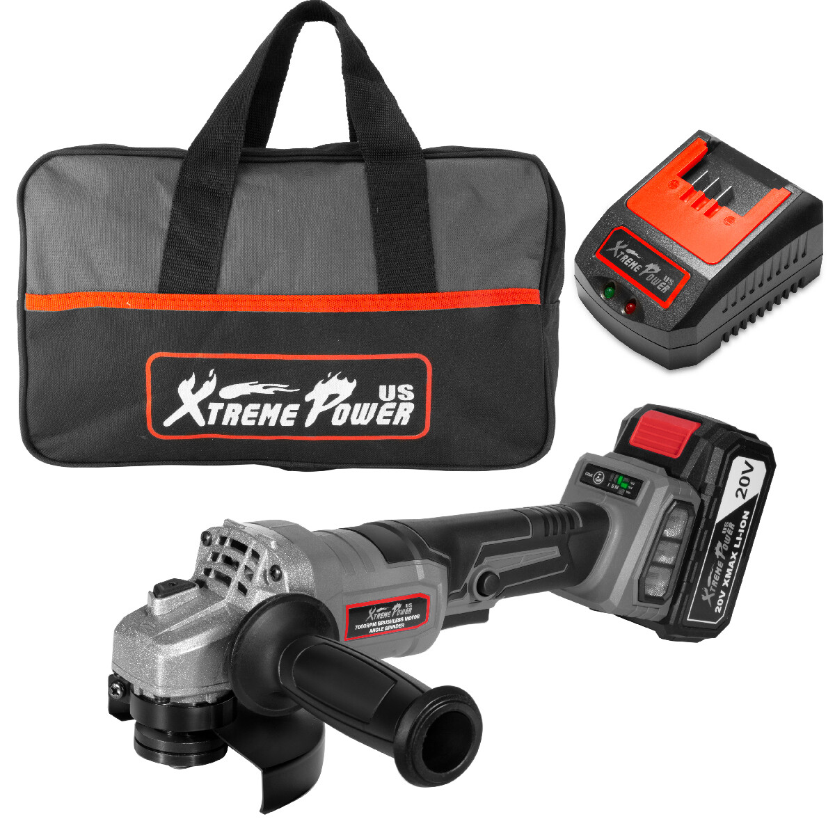 XtremepowerUS 20V Max Cordless Angle Grinder 4.5" - 5" Brushless Cut-Off 7000RPM gallery