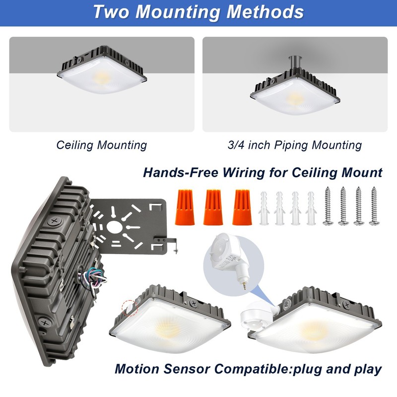 LED Canopy Light 70W/45W/30W Selectable 3CCT 0-10V Dim Gas Station Light ETL&DLC gallery