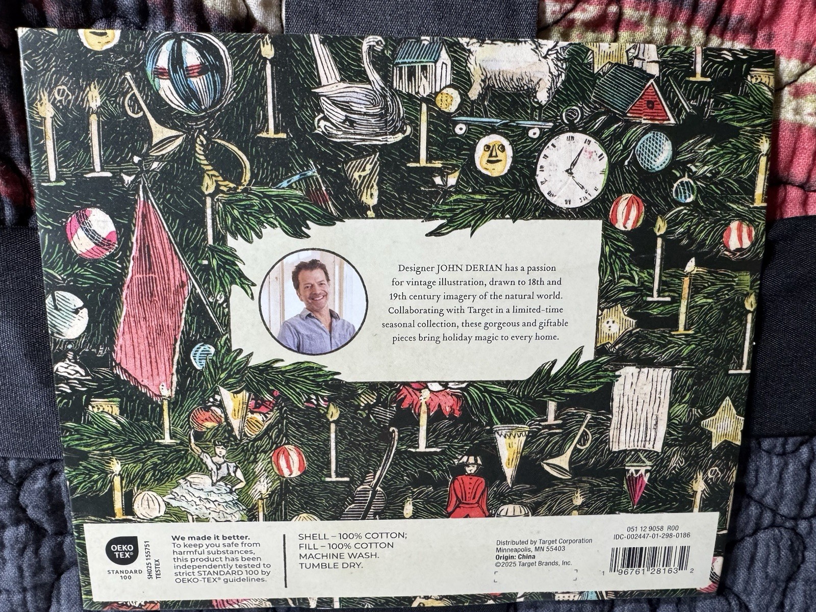 John Derian Target Blanket Quilted Throw Amaryllis Flower Cotton Quilt 2025 NWT gallery