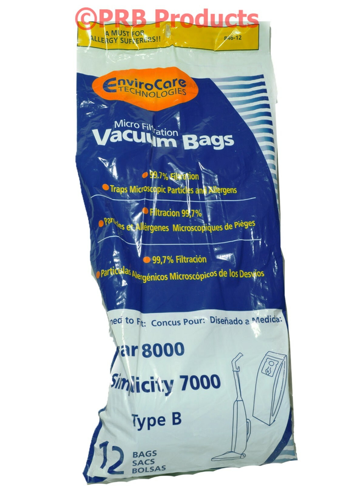 Type B Upright Vacuum Cleaner Bag #846 Fits Riccar 7000 8000 Simplicity 7 Series gallery
