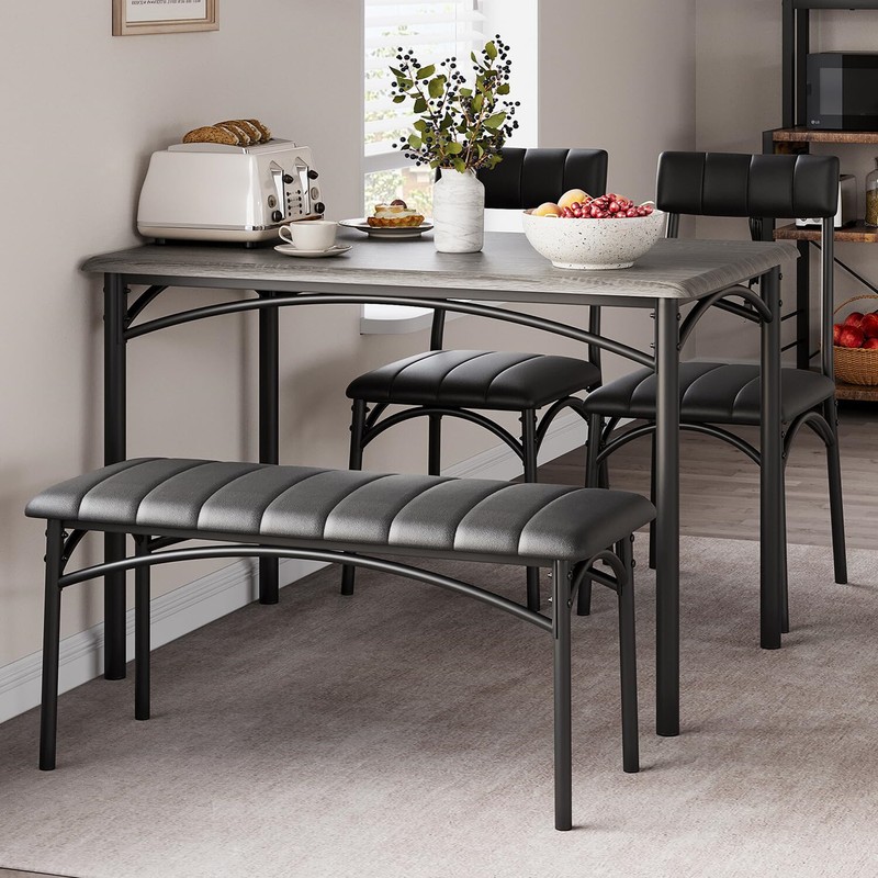 🎱Dining Table Set for 4 Kitchen Table W/Upholstered Chairs and Bench Rectangula gallery
