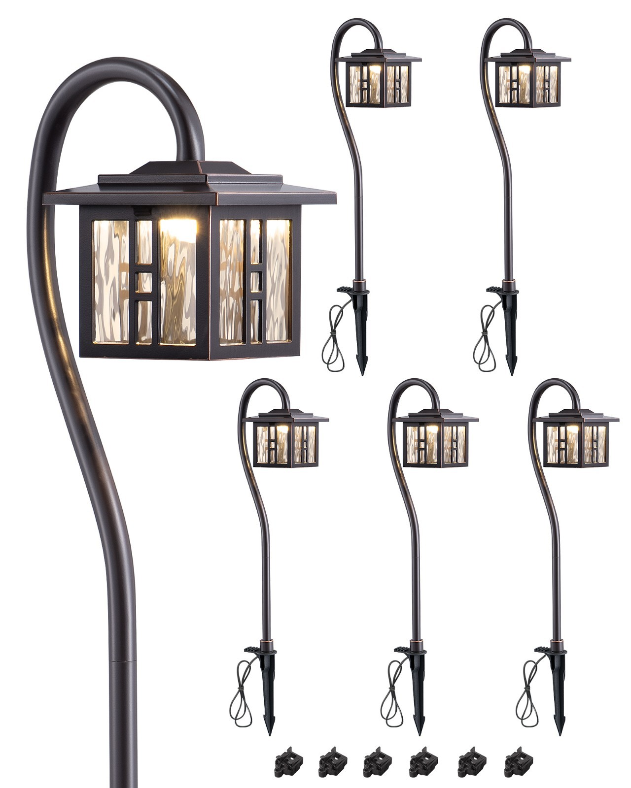 EDISHINE Low Voltage Pathway Lights Oil-Rubbed Bronze Die-Cast Aluminum 12V 6 ps gallery