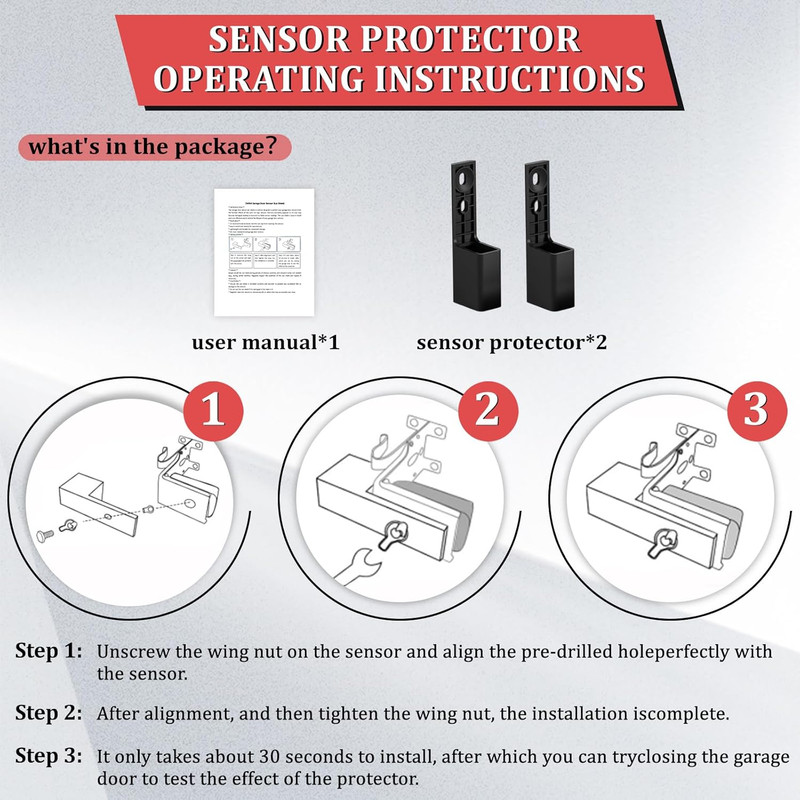 Garage Door Sensor Sun Shield Protector 2 Pack - Compatible with Chamberlain 41A gallery