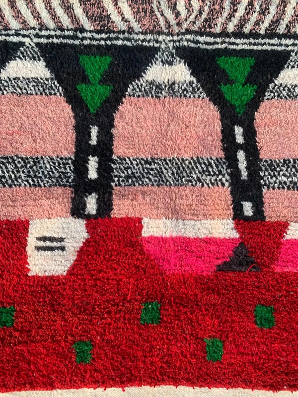 Handmade red multi moroccan berber wool rug for living room bedroom etc gallery