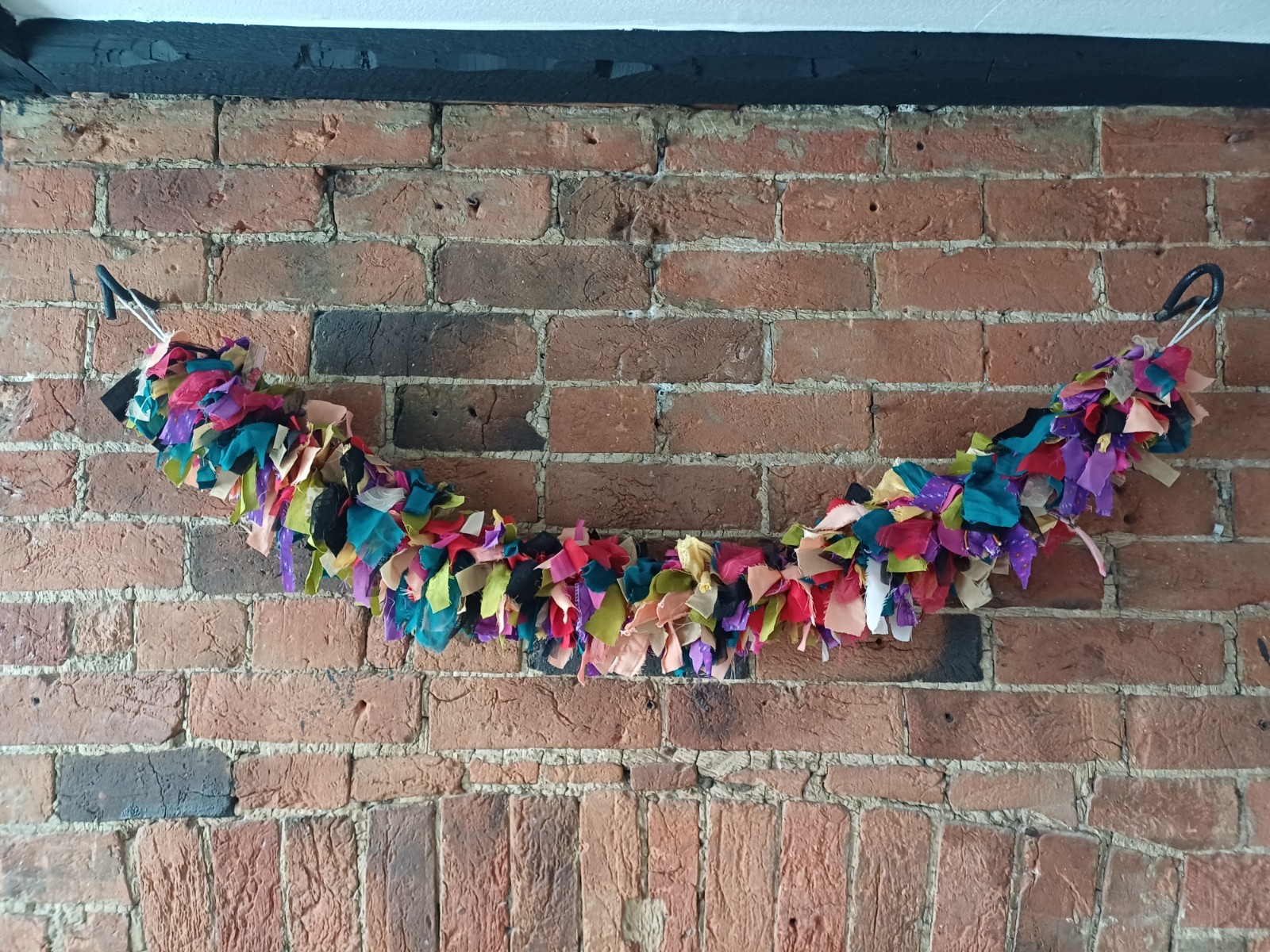 Beautiful multicoloured Sari Silks Garland. Fireplace Decor. Upcycled Gift gallery