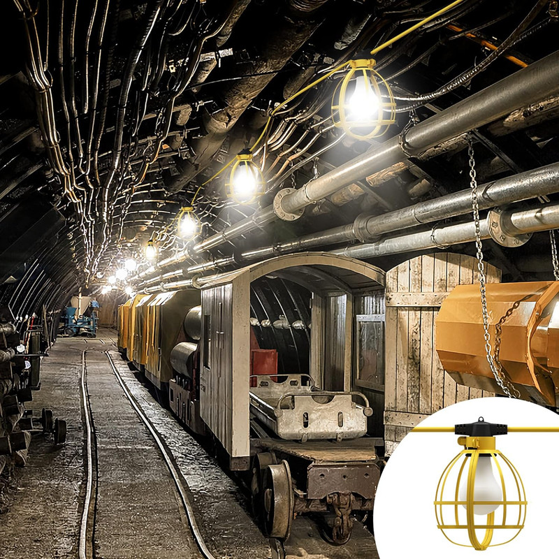 200FT Construction String Lights - 20 Bulbs, 21000LM Temporary Job Site Lighting gallery