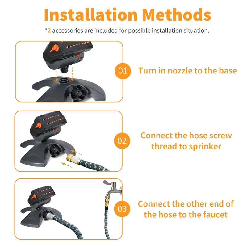 Diivoo Mini Turbo Oscillating Water Sprinklers for Yard, Garden Sprinkler wit... gallery
