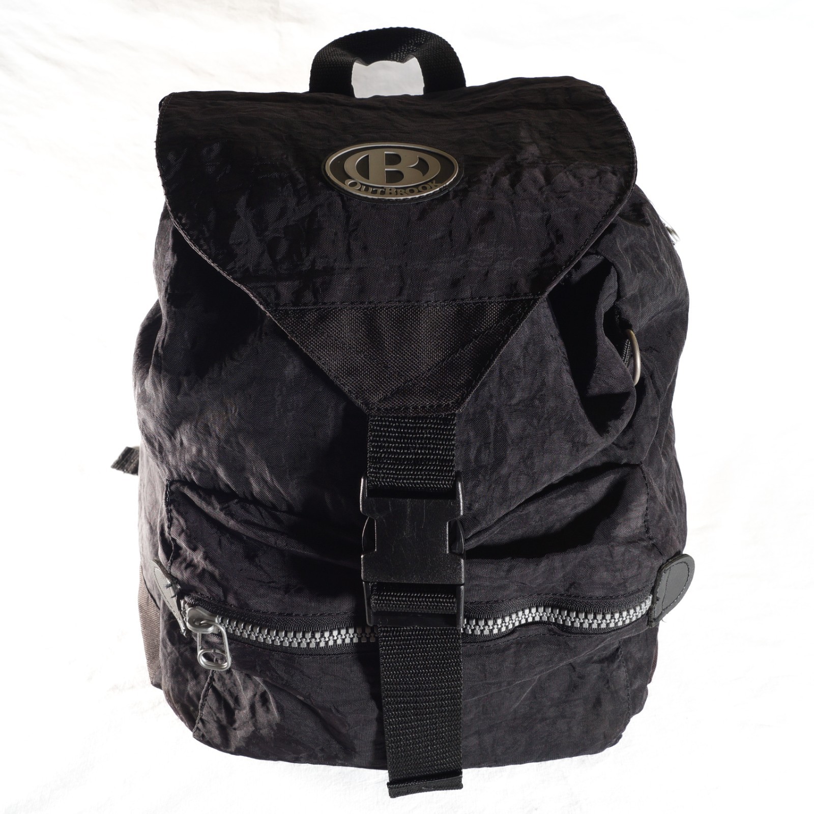 Outbrook Backpack Daypack Black Nylon Drawstring Top Lightweight