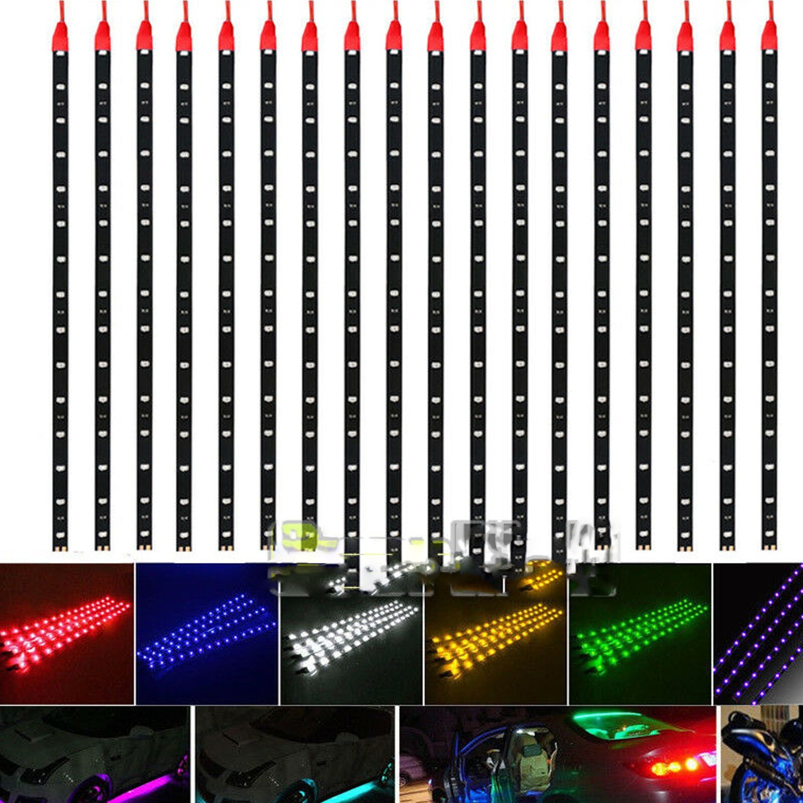 Lot Waterproof 12''/15 DC 12V Motor LED Strip Underbody Light For Car Motorcycl gallery