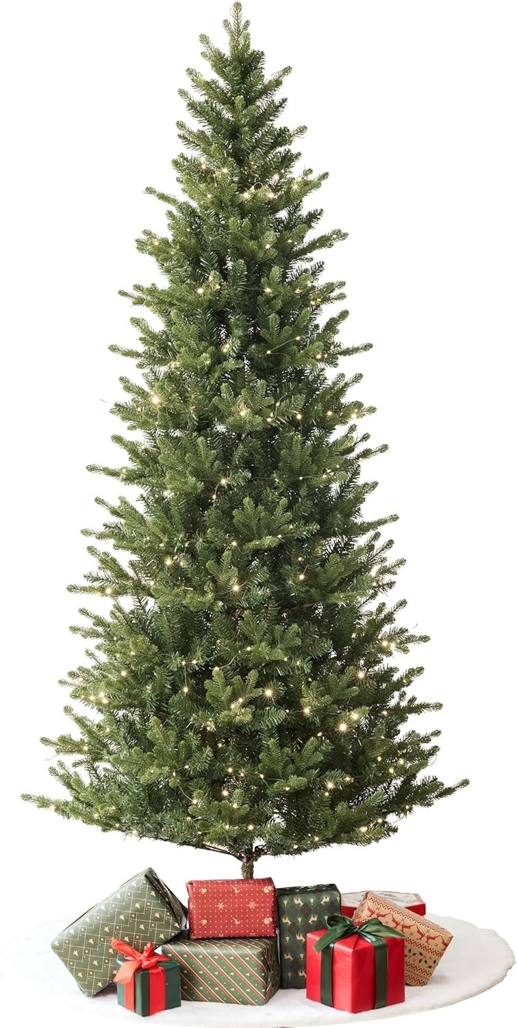 Alpine Pine Pre-Lit Christmas Tree 6.5ft/7.5ft w/ LED Lights & Foldable Stand gallery