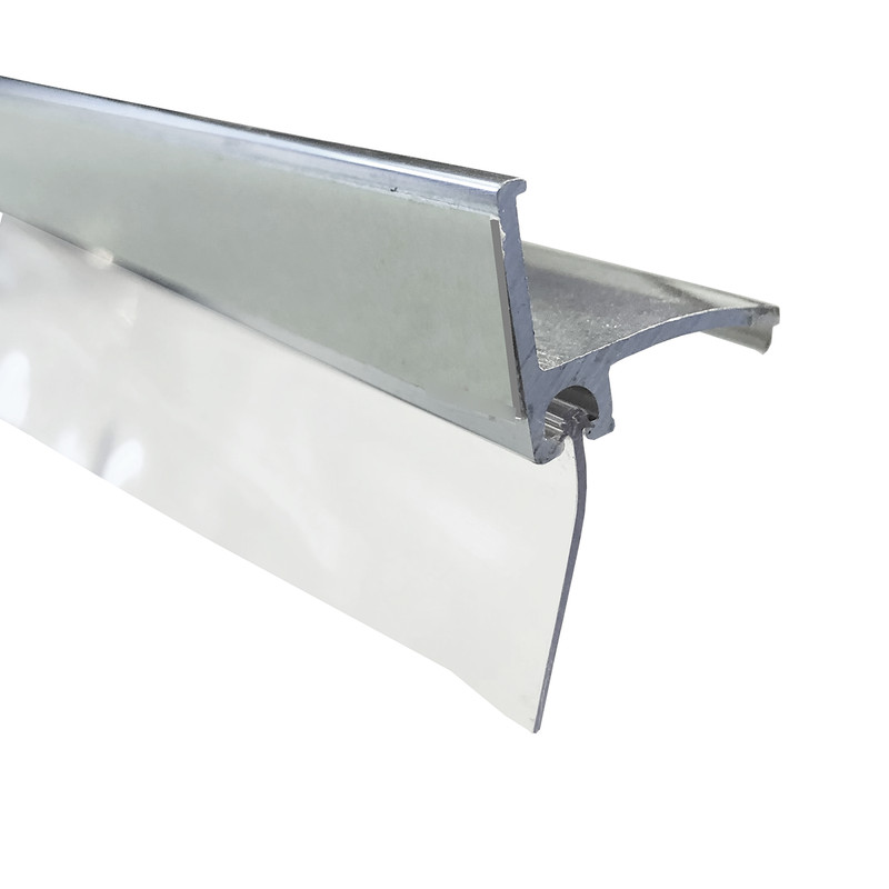 Chrome Framed Shower Door Replacement Bottom Deflector w/ Vinyl Sweep - 30" Long gallery
