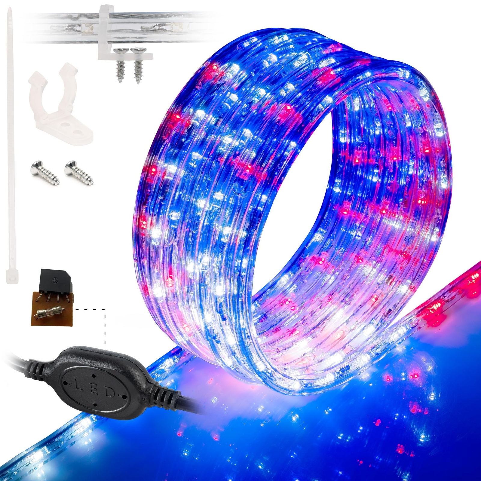 USA Exterior Accent LED Rope Lights, Waterproof, Connectable, 10' 25' 50' 100'ft gallery