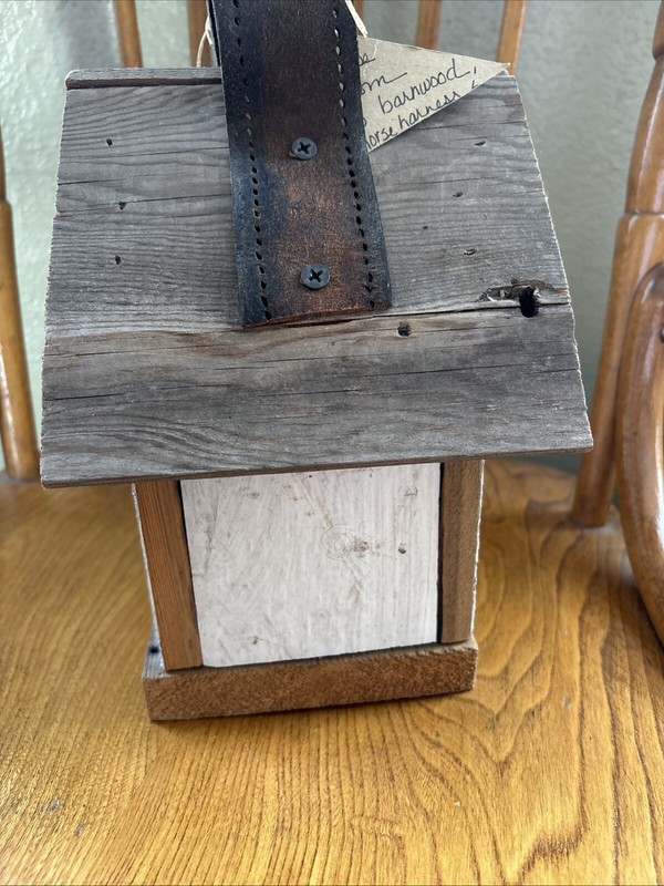 RUSTIC BIRDHOUSE Handmade Recycled/Repurposed Material, Horse Harness, Barn Wood gallery