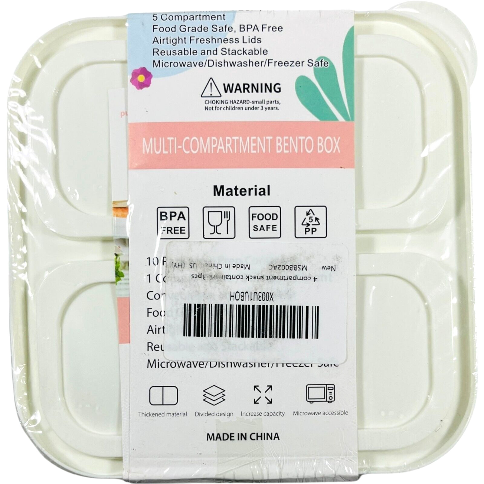 High Quality Plastic Bento Lunch Box 4 Pack BPA FREE Food Grade Material gallery