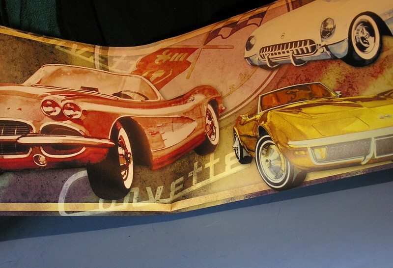 (1) roll Corvette Wallpaper Border - 9" Wide prepasted gallery