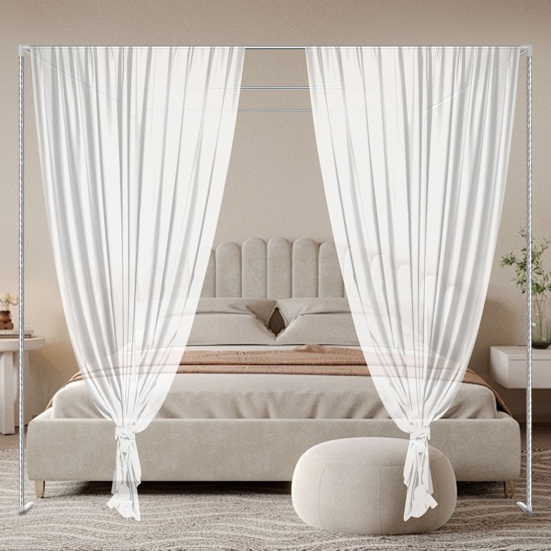 Modern Canopy Bed Frame 2*2*2m Rectangular Mosquito Net Bracket Floorstanding gallery
