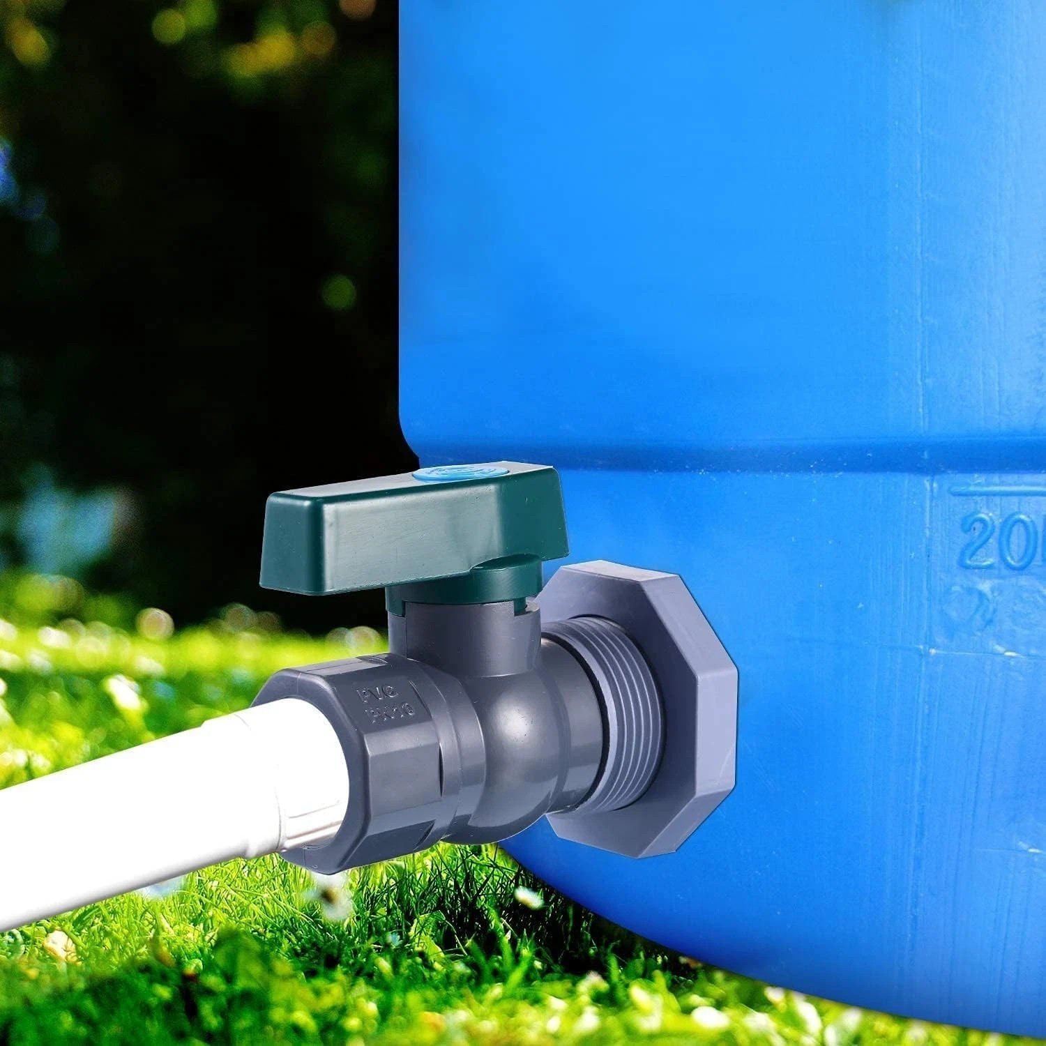 3/4 Inch Rain Barrel Spigot Kit -Water Barrel PVC Garden Diverter Kit with .. gallery