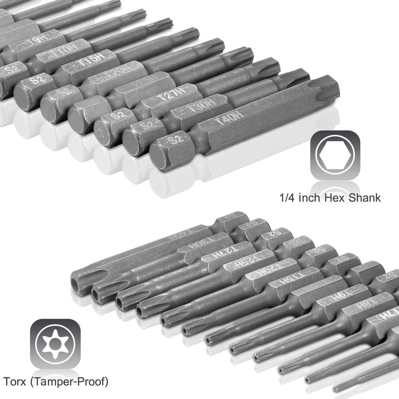 12PC Tamper Proof Star Impact Driver Bit Set Security Screwdriver Bits Hex Shank gallery